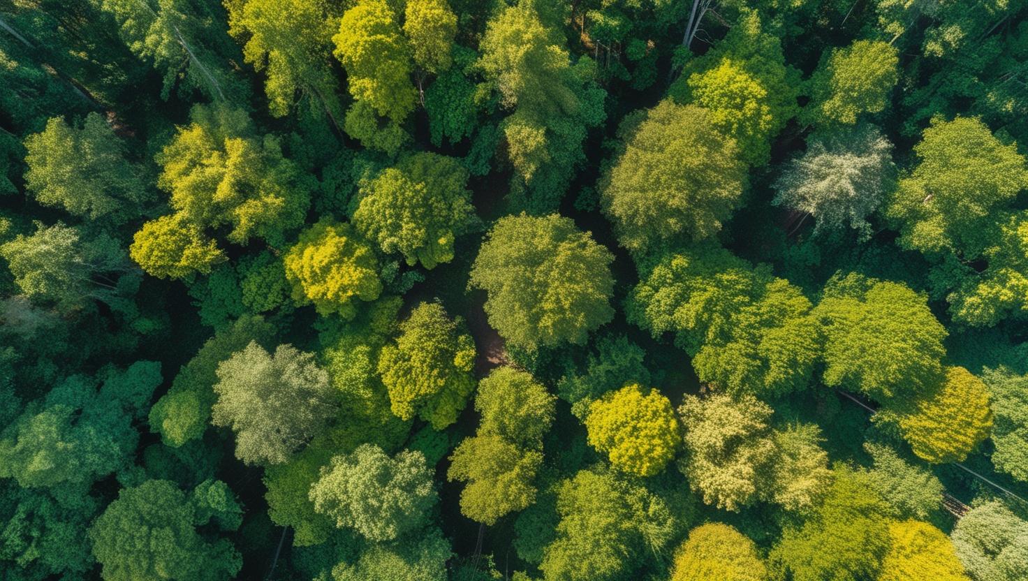 buatkan pemandangan hutan lebat dari atas langit buatkan pemandangan hutan lebat dari atas langit
